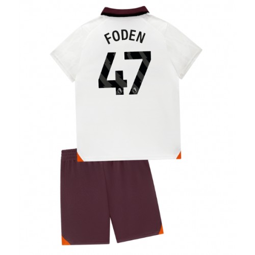 Maillot de foot Manchester City Phil Foden #47 Extérieur enfant 2023-24 Manches Courte (+ pantalon court)